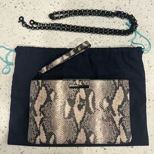 Kelly Wynne Risky Biz Snake print wristlet crossbody bag